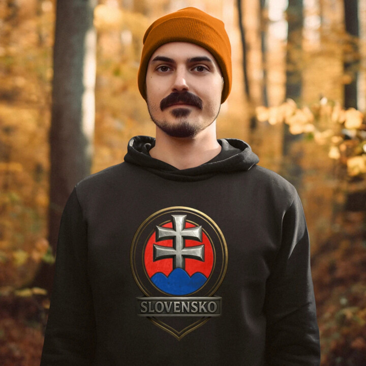 Slovensko - Strieborný Kríž  - pánska mikina s potlačou