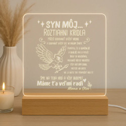 Syn môj... Roztiahni krídla - LED lampička s gravírovaním