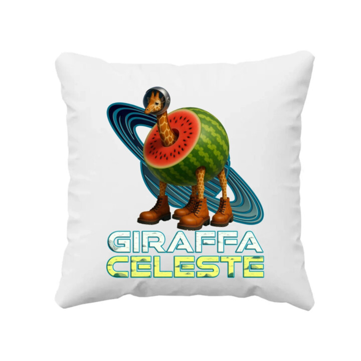 Giraffa celeste - Italian Brainrot - žirafa v melóne - vankúš s potlačou