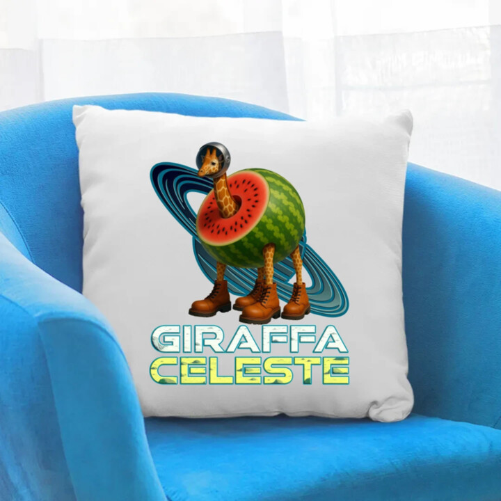 Giraffa celeste - Italian Brainrot - žirafa v melóne - vankúš s potlačou