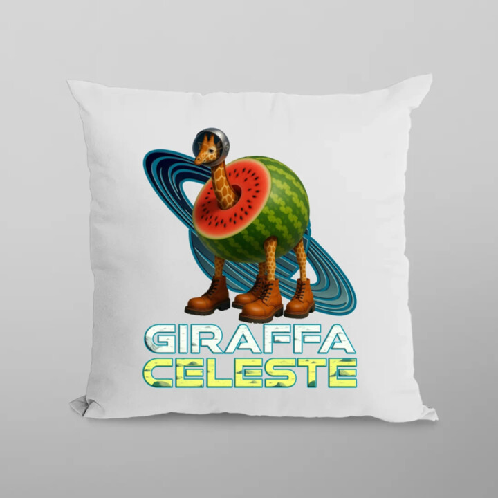 Giraffa celeste - Italian Brainrot - žirafa v melóne - vankúš s potlačou