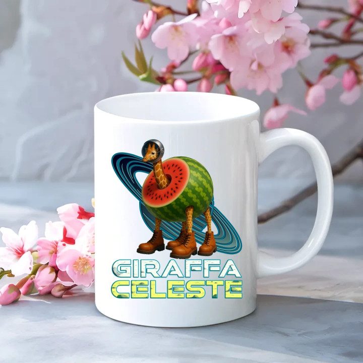 Giraffa celeste - Italian Brainrot - žirafa v melóne - keramický hrnček s potlačou