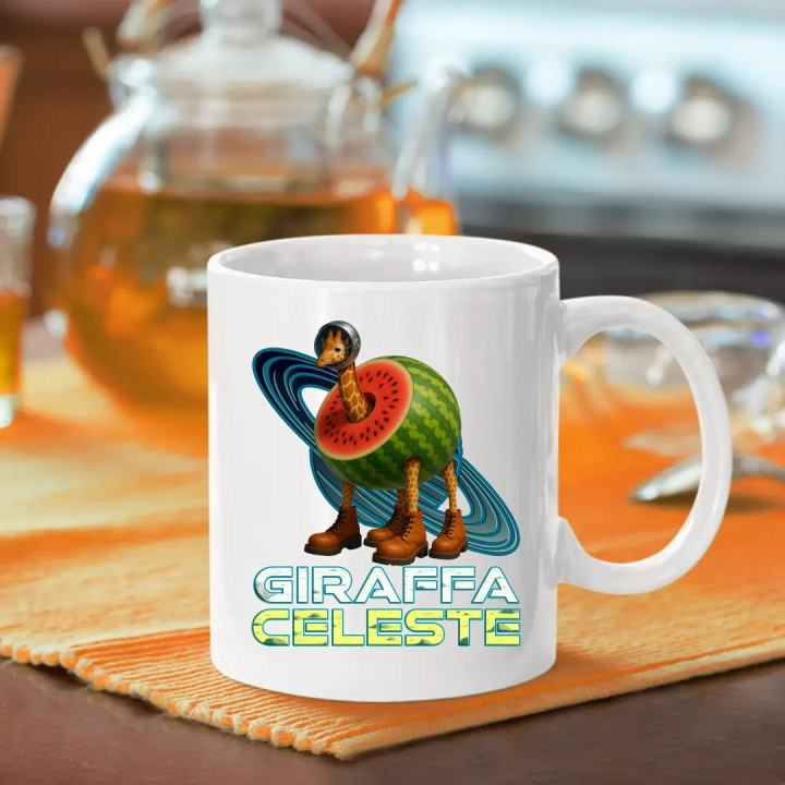 Giraffa celeste - Italian Brainrot - žirafa v melóne - keramický hrnček s potlačou