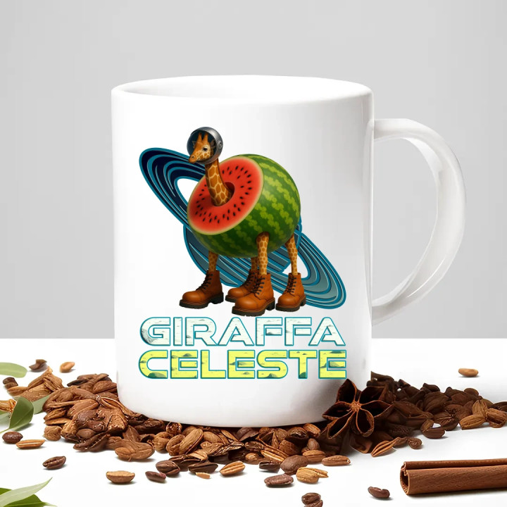 Giraffa celeste - Italian Brainrot - žirafa v melóne - keramický hrnček s potlačou