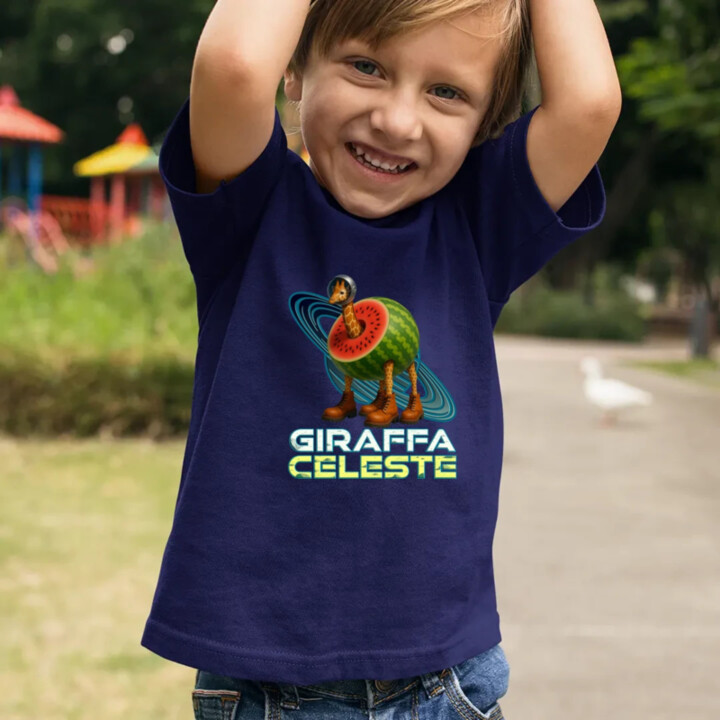 Giraffa celeste - Italian Brainrot - žirafa v melóne - detské tričko s potlačou