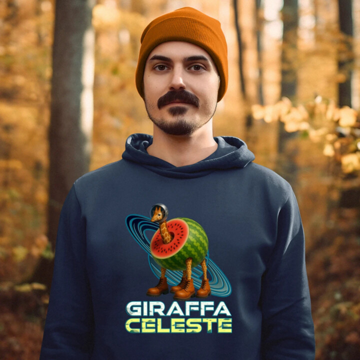 Giraffa celeste - Italian Brainrot - žirafa v melóne  - pánska mikina s potlačou