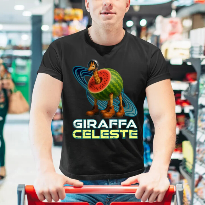 Giraffa celeste - Italian Brainrot - žirafa v melóne - pánske tričko s potlačou