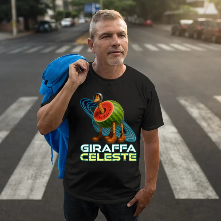 Giraffa celeste - Italian Brainrot - žirafa v melóne - pánske tričko s potlačou