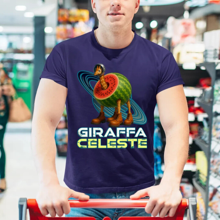 Giraffa celeste - Italian Brainrot - žirafa v melóne - pánske tričko s potlačou