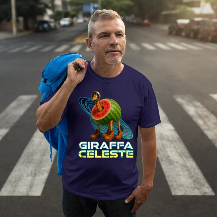 Giraffa celeste - Italian Brainrot - žirafa v melóne - pánske tričko s potlačou