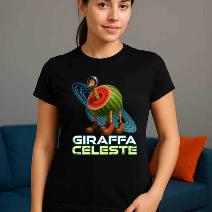 Giraffa celeste - Italian Brainrot - žirafa v melóne - dámske tričko s potlačou