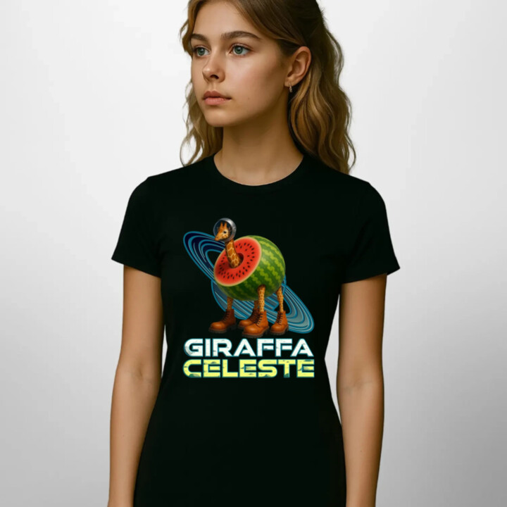 Giraffa celeste - Italian Brainrot - žirafa v melóne - dámske tričko s potlačou