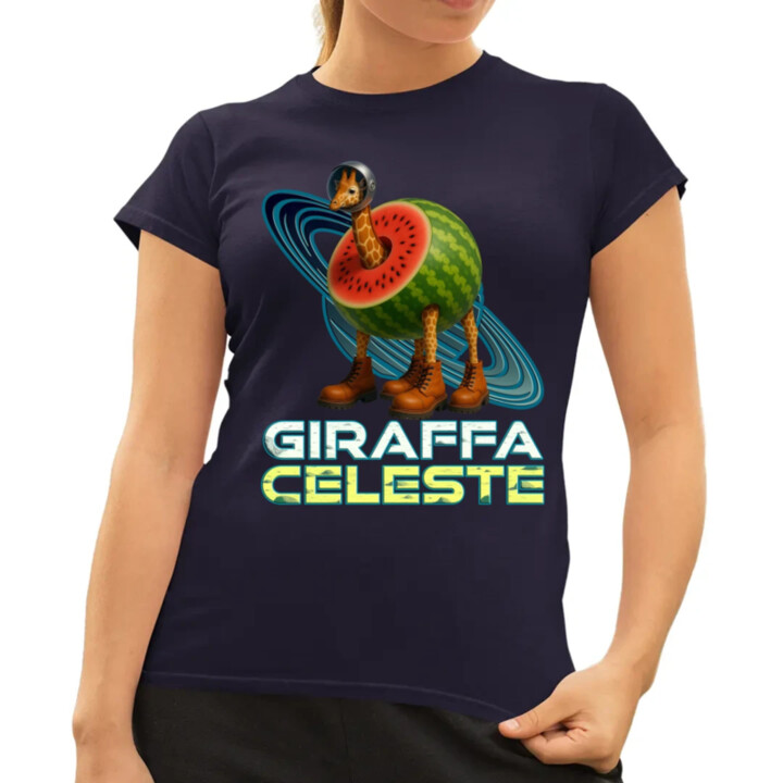 Giraffa celeste - Italian Brainrot - žirafa v melóne - dámske tričko s potlačou