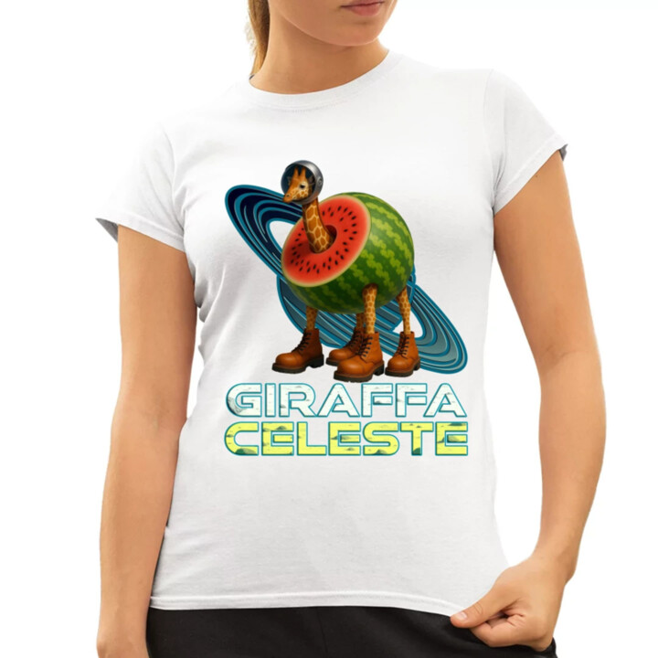 Giraffa celeste - Italian Brainrot - žirafa v melóne - dámske tričko s potlačou