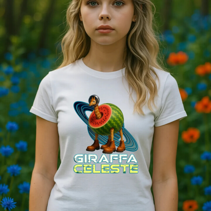 Giraffa celeste - Italian Brainrot - žirafa v melóne - dámske tričko s potlačou