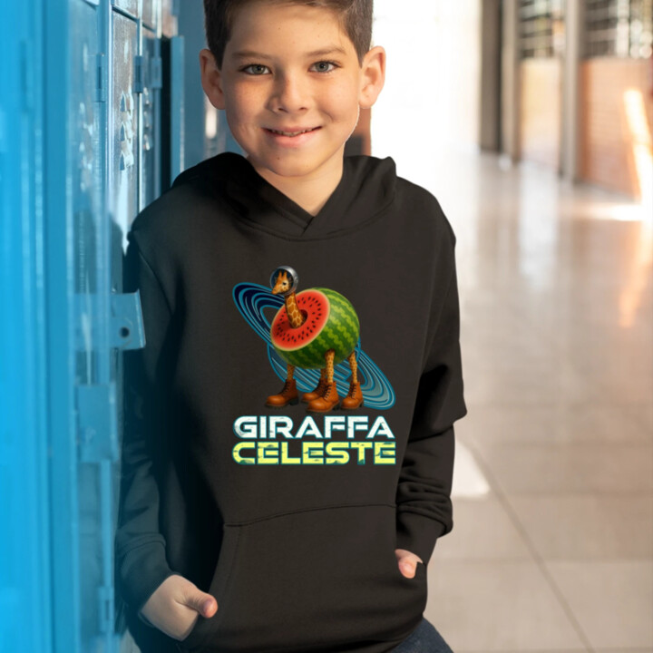 Giraffa celeste - Italian Brainrot - žirafa v melóne - detská mikina s kapucňou