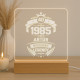 Narodenie legendy: vek + meno + rok narodenia - LED lampička s gravírovaním - personalizovaný produkt