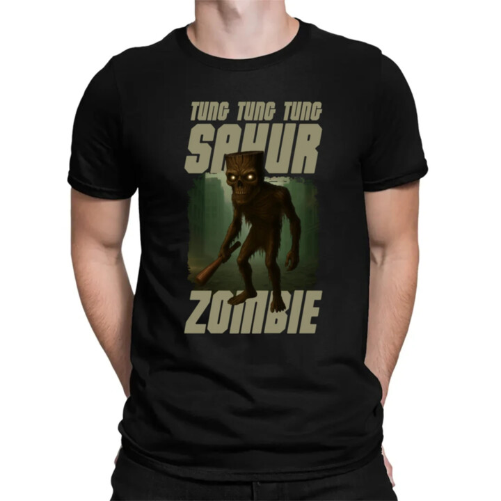 Tung Tung Tung Sahur zombie - baseballová pálka - Italian Brainrot  - pánske tričko s potlačou