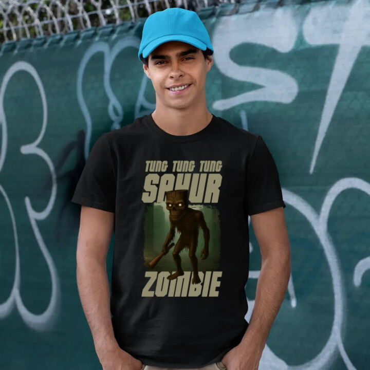 Tung Tung Tung Sahur zombie - baseballová pálka - Italian Brainrot  - pánske tričko s potlačou