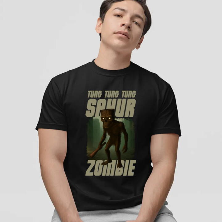 Tung Tung Tung Sahur zombie - baseballová pálka - Italian Brainrot  - pánske tričko s potlačou