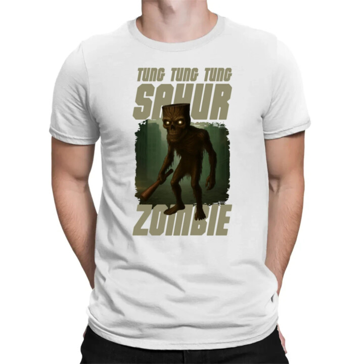 Tung Tung Tung Sahur zombie - baseballová pálka - Italian Brainrot  - pánske tričko s potlačou