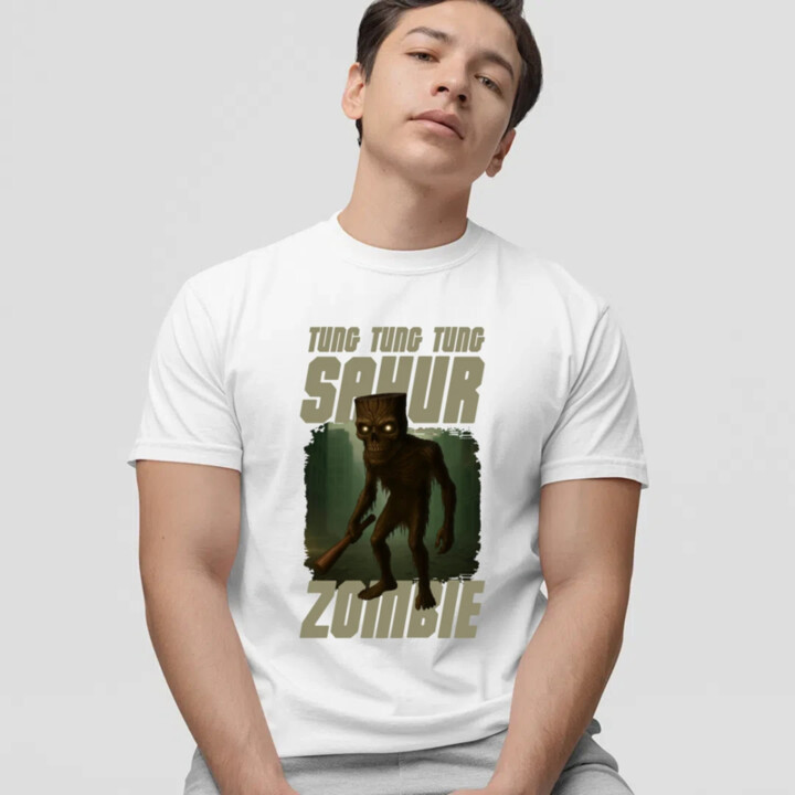 Tung Tung Tung Sahur zombie - baseballová pálka - Italian Brainrot  - pánske tričko s potlačou