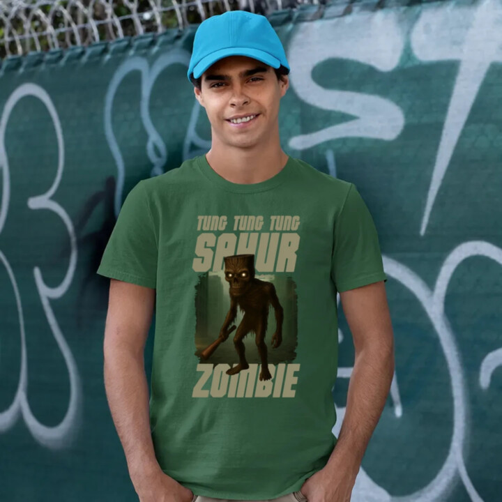 Tung Tung Tung Sahur zombie - baseballová pálka - Italian Brainrot  - pánske tričko s potlačou