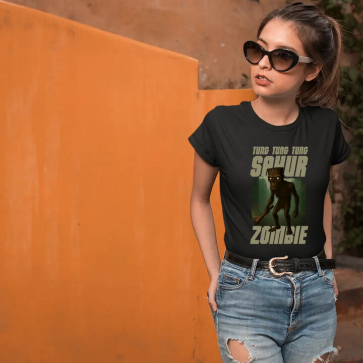 Tung Tung Tung Sahur zombie - baseballová pálka - Italian Brainrot  - dámske tričko s potlačou