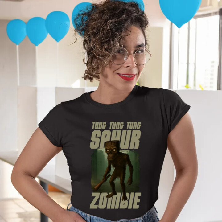 Tung Tung Tung Sahur zombie - baseballová pálka - Italian Brainrot  - dámske tričko s potlačou