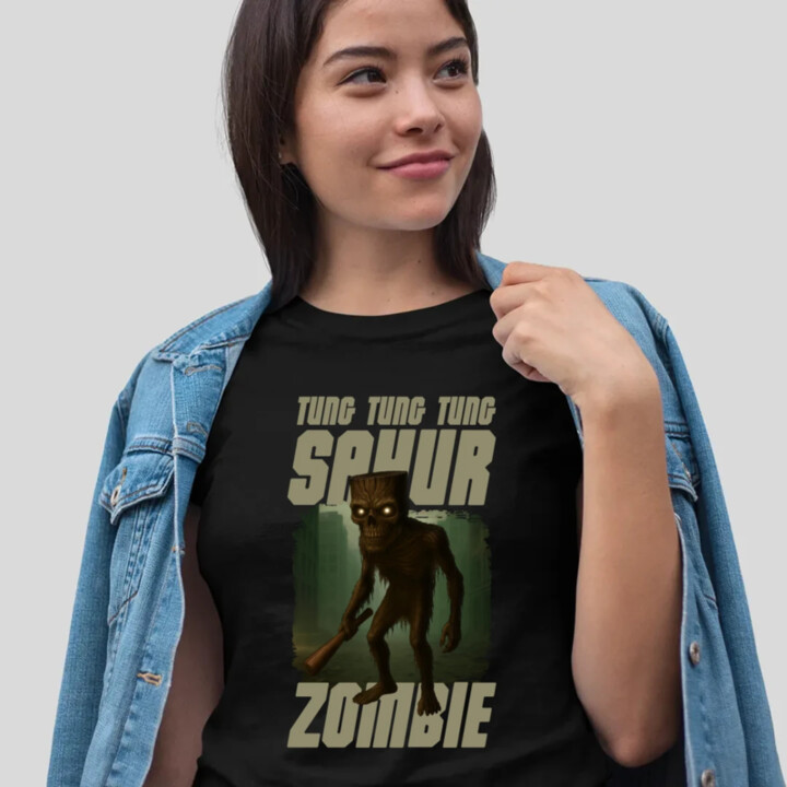 Tung Tung Tung Sahur zombie - baseballová pálka - Italian Brainrot  - dámske tričko s potlačou