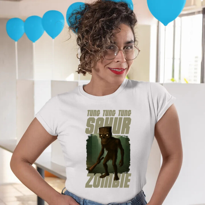 Tung Tung Tung Sahur zombie - baseballová pálka - Italian Brainrot  - dámske tričko s potlačou