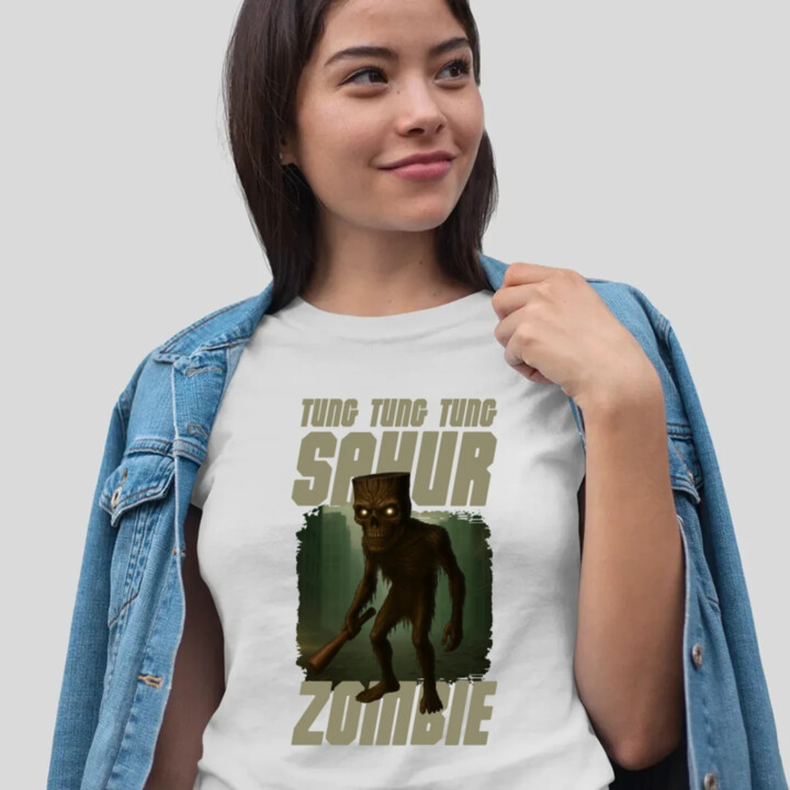 Tung Tung Tung Sahur zombie - baseballová pálka - Italian Brainrot  - dámske tričko s potlačou