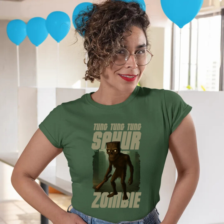Tung Tung Tung Sahur zombie - baseballová pálka - Italian Brainrot  - dámske tričko s potlačou