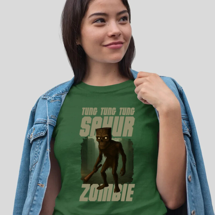 Tung Tung Tung Sahur zombie - baseballová pálka - Italian Brainrot  - dámske tričko s potlačou