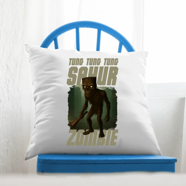 Tung Tung Tung Sahur zombie - baseballová pálka - Italian Brainrot  - vankúš s potlačou