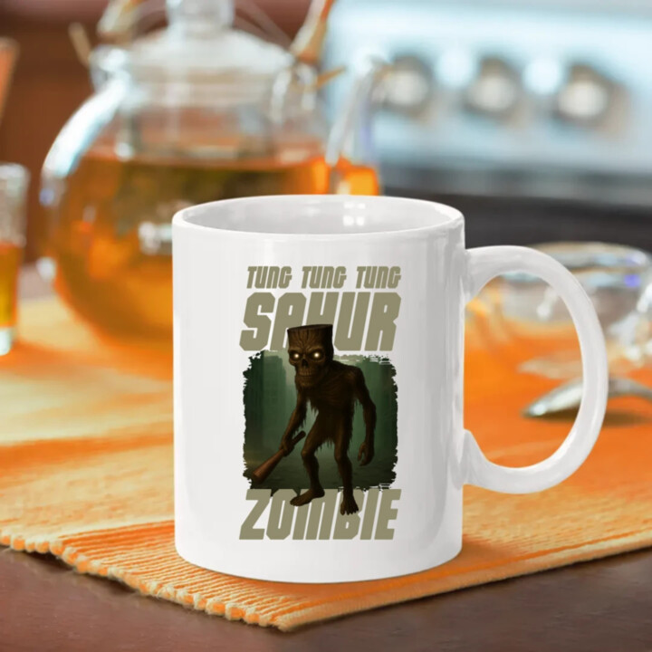 Tung Tung Tung Sahur zombie - baseballová pálka - Italian Brainrot  - keramický hrnček s potlačou