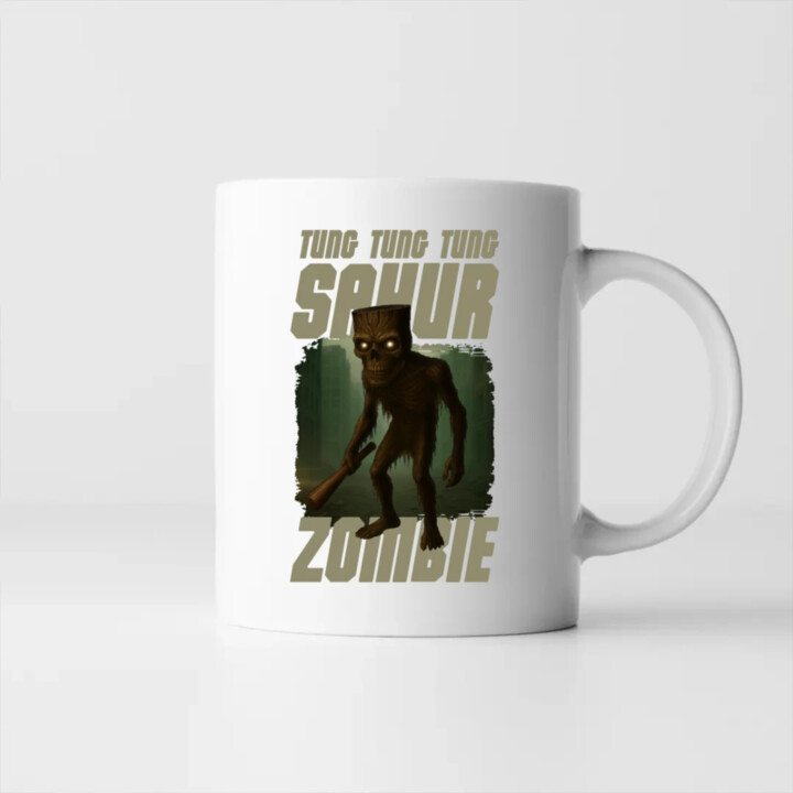 Tung Tung Tung Sahur zombie - baseballová pálka - Italian Brainrot  - keramický hrnček s potlačou