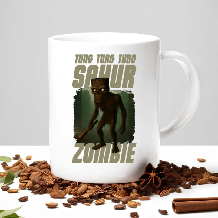 Tung Tung Tung Sahur zombie - baseballová pálka - Italian Brainrot  - keramický hrnček s potlačou