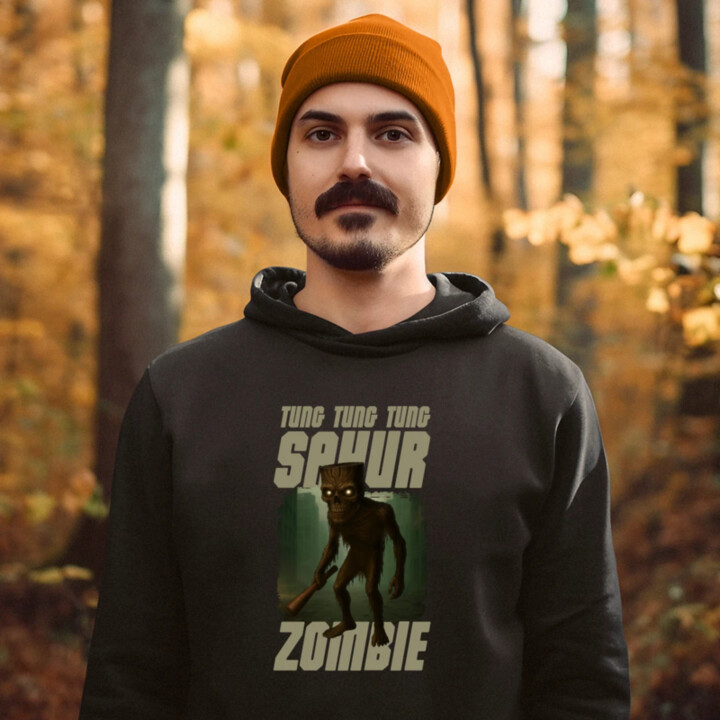 Tung Tung Tung Sahur zombie - baseballová pálka - Italian Brainrot   - pánska mikina s potlačou