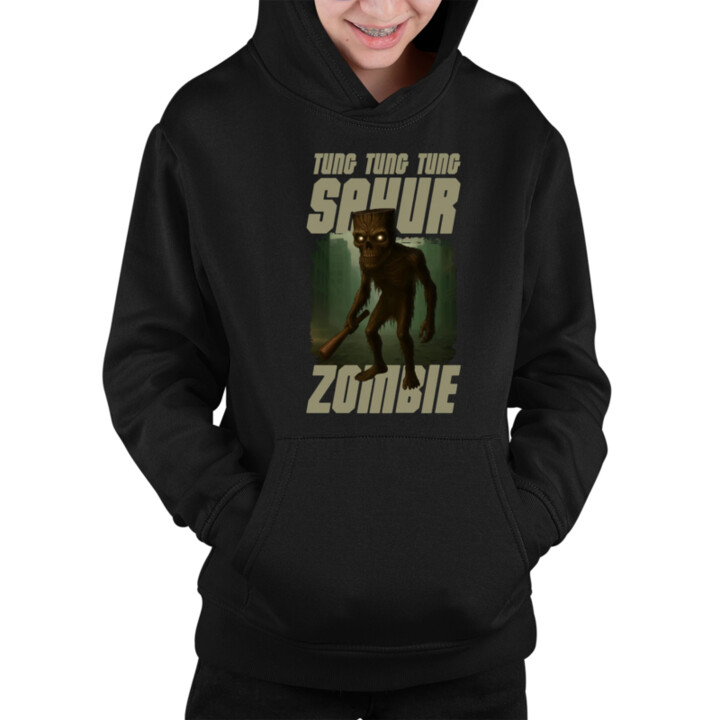 Tung Tung Tung Sahur zombie - baseballová pálka - Italian Brainrot  - detská mikina s kapucňou
