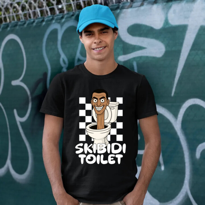 Skibidi toilet - hlava v záchode - pánske tričko s potlačou