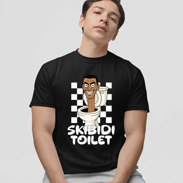 Skibidi toilet - hlava v záchode - pánske tričko s potlačou