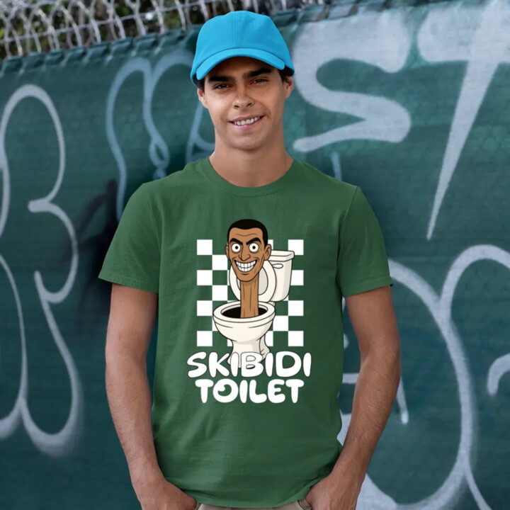 Skibidi toilet - hlava v záchode - pánske tričko s potlačou