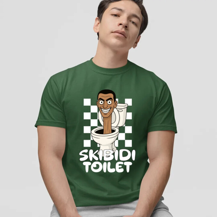 Skibidi toilet - hlava v záchode - pánske tričko s potlačou