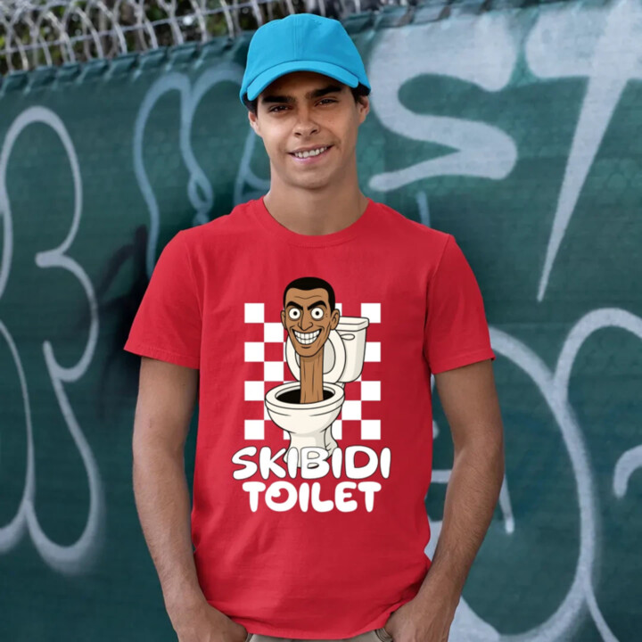 Skibidi toilet - hlava v záchode - pánske tričko s potlačou