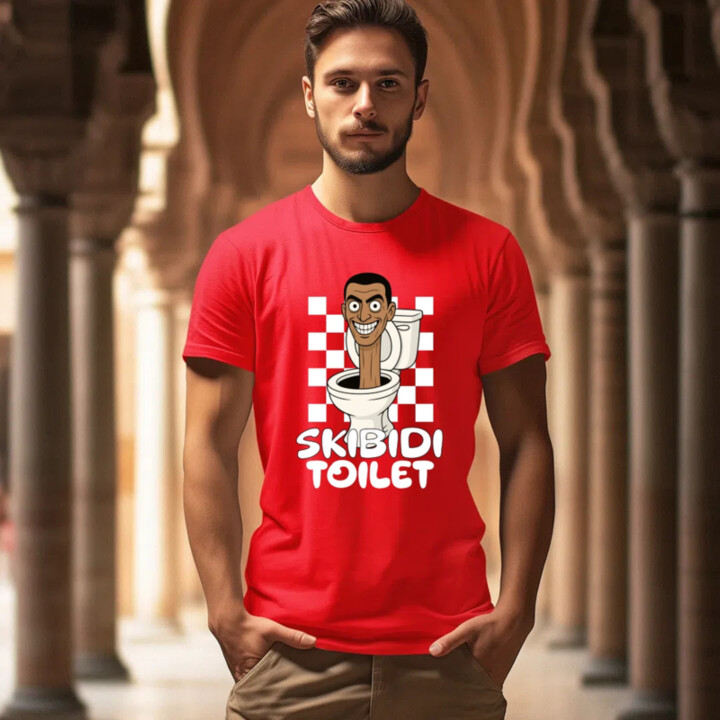 Skibidi toilet - hlava v záchode - pánske tričko s potlačou