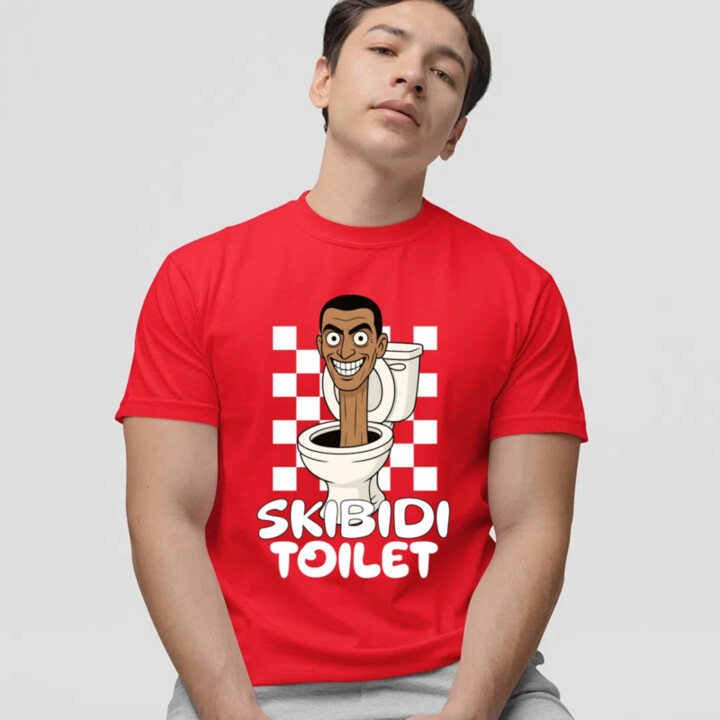 Skibidi toilet - hlava v záchode - pánske tričko s potlačou