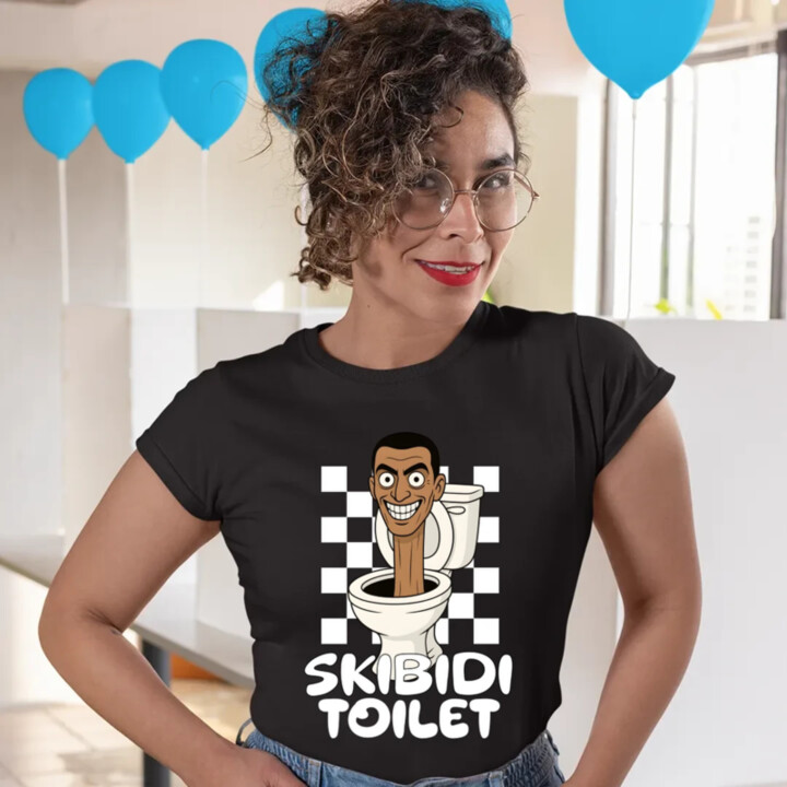 Skibidi toilet - hlava v záchode - dámske tričko s potlačou