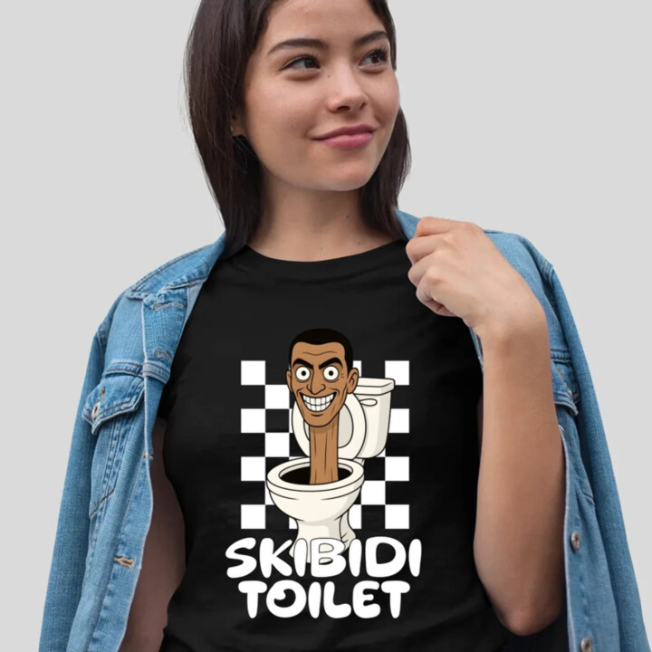 Skibidi toilet - hlava v záchode - dámske tričko s potlačou