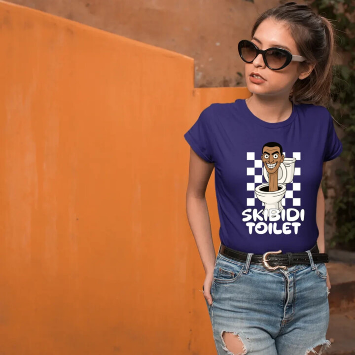 Skibidi toilet - hlava v záchode - dámske tričko s potlačou